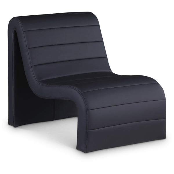 Meridian Ivy Black Vegan Leather Accent Chair IMAGE 1