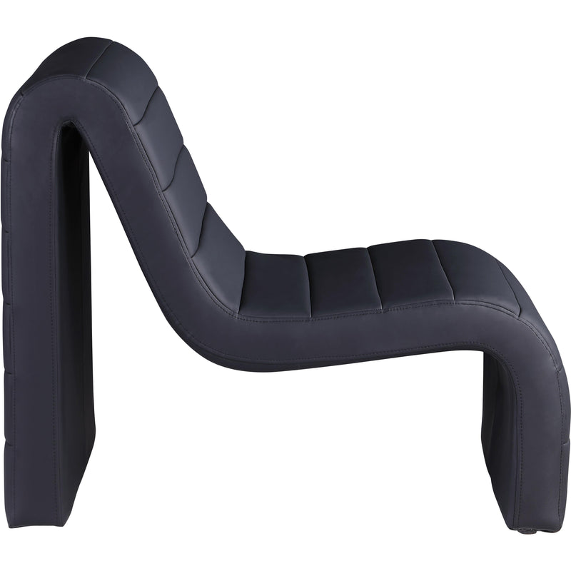 Meridian Ivy Black Vegan Leather Accent Chair IMAGE 4