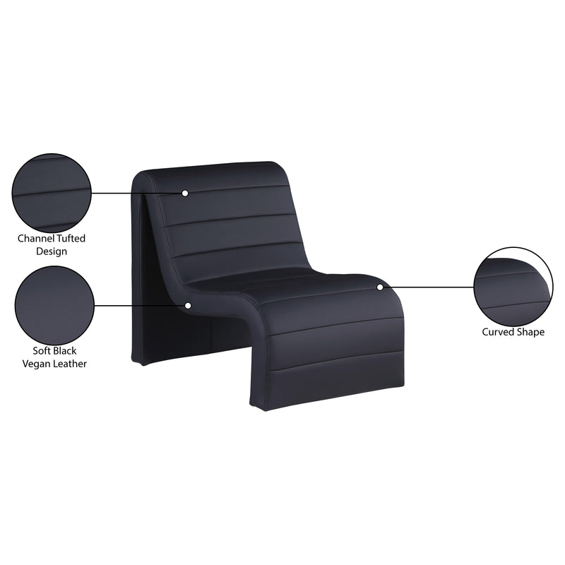 Meridian Ivy Black Vegan Leather Accent Chair IMAGE 9