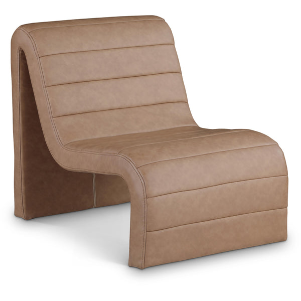 Meridian Ivy Brown Vegan Leather Accent Chair IMAGE 1