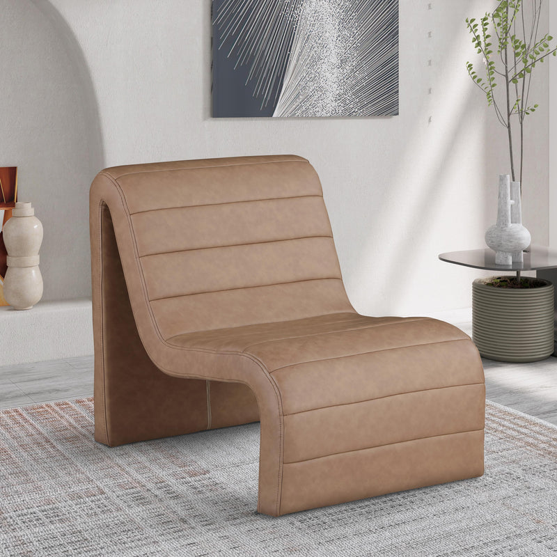 Meridian Ivy Brown Vegan Leather Accent Chair IMAGE 2