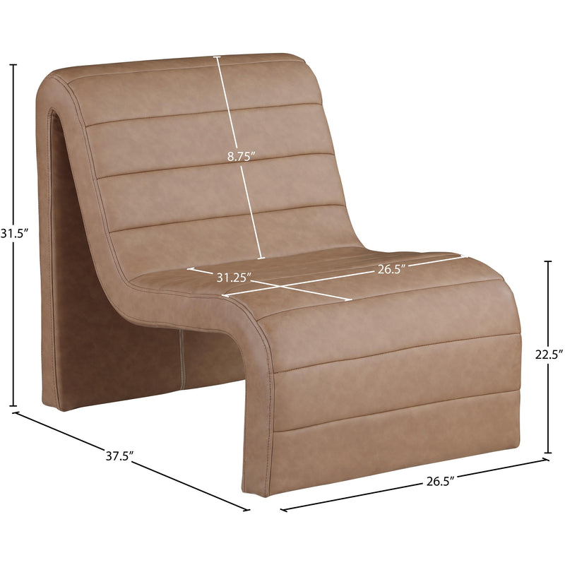 Meridian Ivy Brown Vegan Leather Accent Chair IMAGE 8