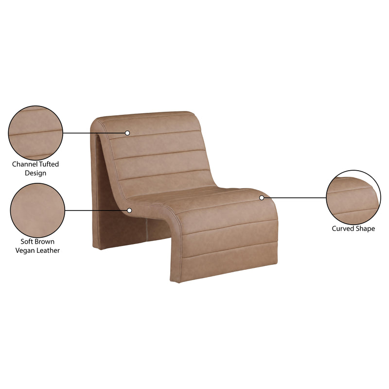 Meridian Ivy Brown Vegan Leather Accent Chair IMAGE 9