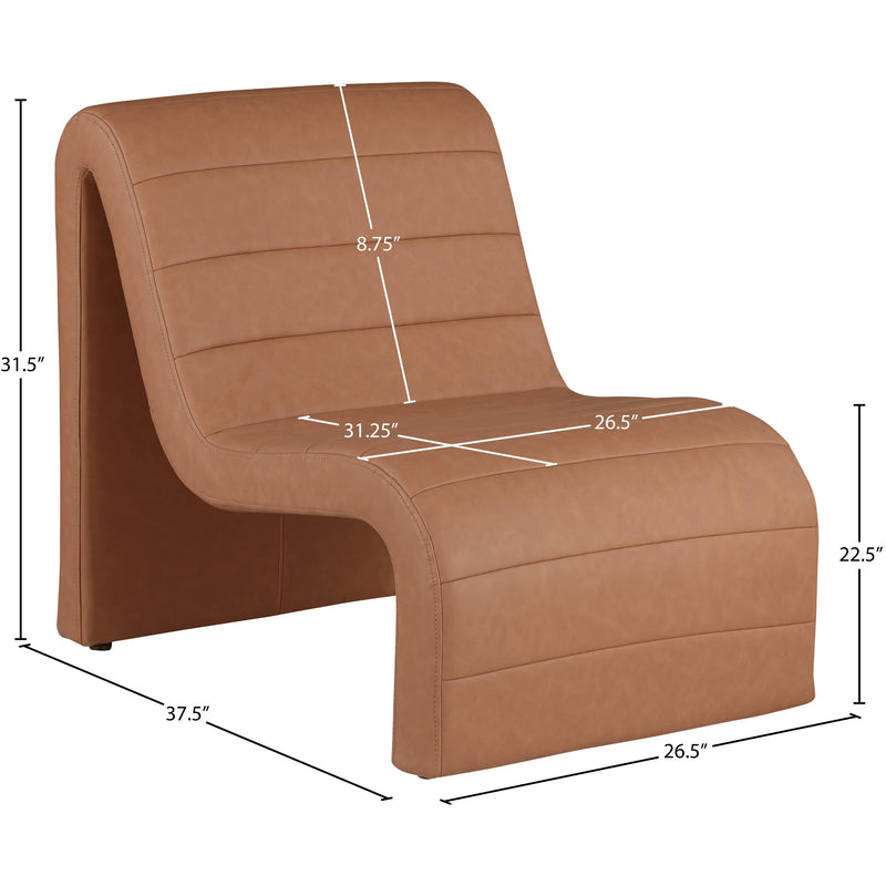 Meridian Ivy Cognac Vegan Leather Accent Chair IMAGE 8