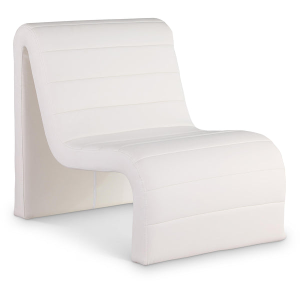 Meridian Ivy Cream Vegan Leather Accent Chair IMAGE 1