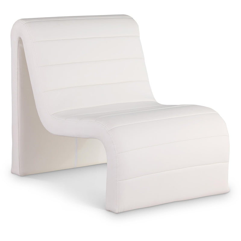 Meridian Ivy Cream Vegan Leather Accent Chair IMAGE 1