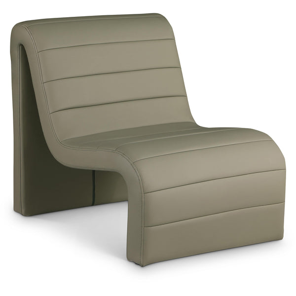 Meridian Ivy Olive Vegan Leather Accent Chair IMAGE 1