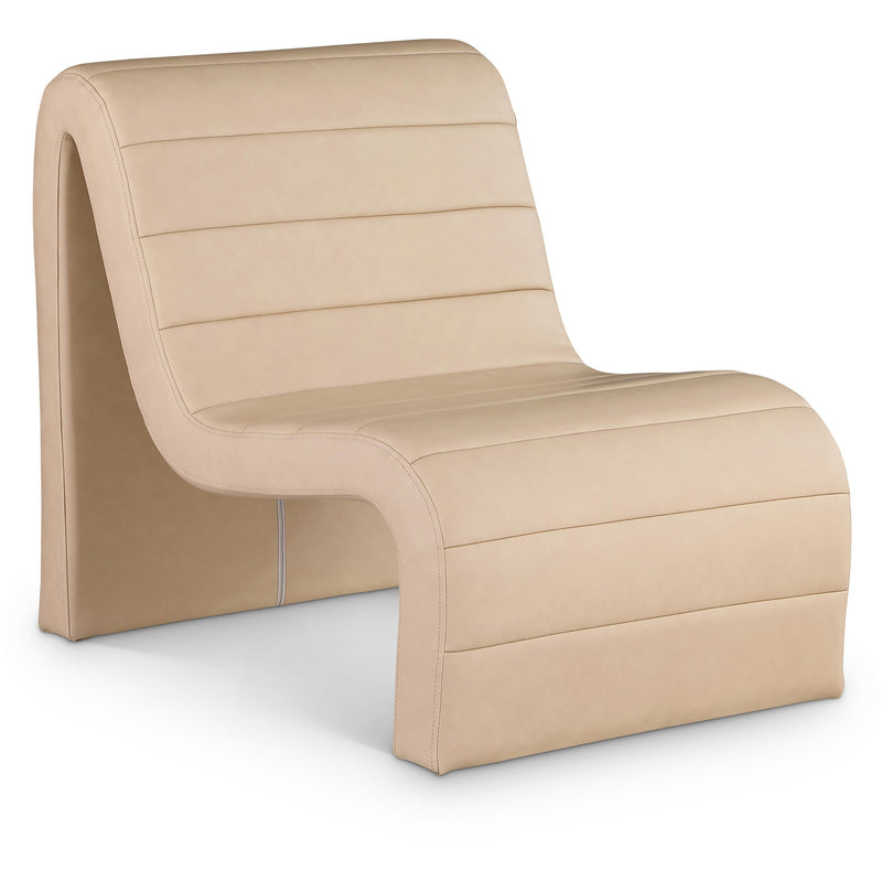 Meridian Ivy Tan Vegan Leather Accent Chair IMAGE 1