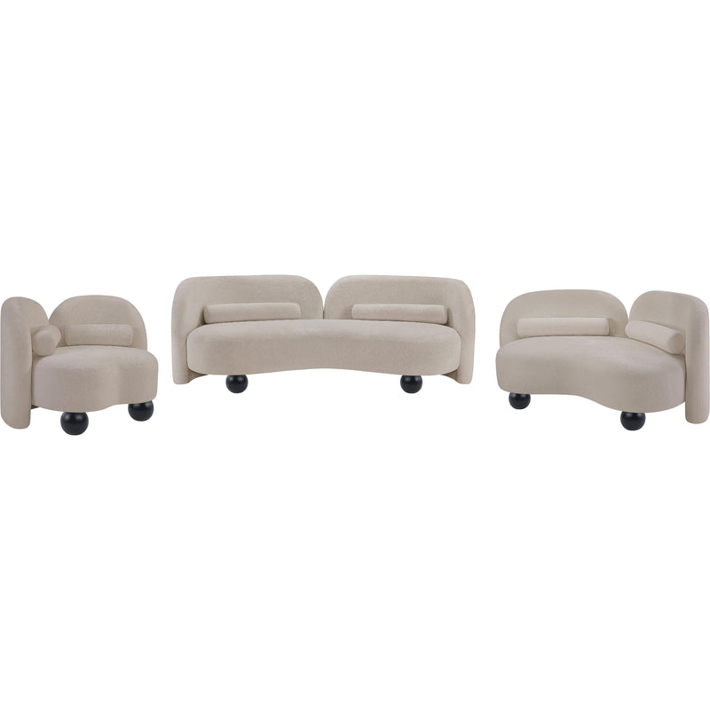 Meridian Daphne Beige Chenille Fabric Chair IMAGE 18