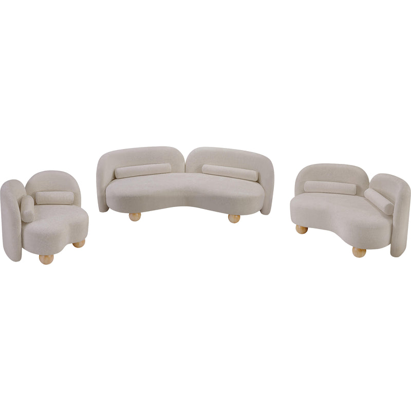 Meridian Daphne Beige Chenille Fabric Chair IMAGE 19