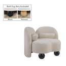 Meridian Daphne Beige Chenille Fabric Chair IMAGE 2