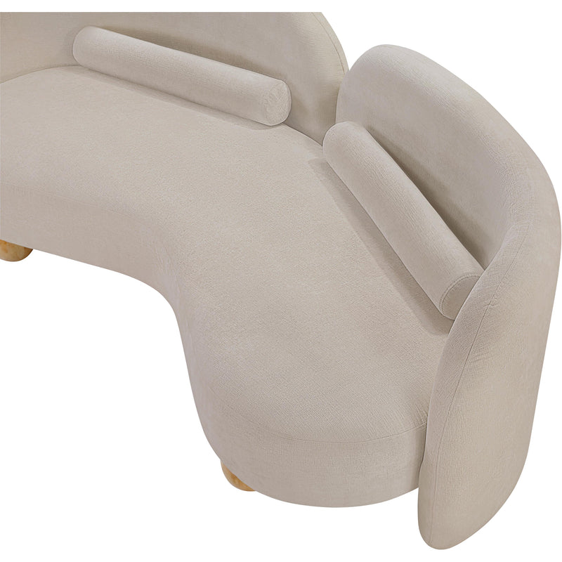 Meridian Daphne Beige Chenille Fabric Loveseat IMAGE 17