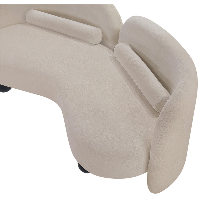 Meridian Daphne Beige Chenille Fabric Loveseat IMAGE 18