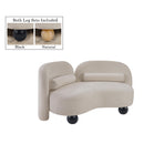 Meridian Daphne Beige Chenille Fabric Loveseat IMAGE 2