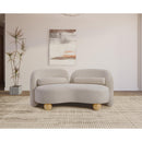 Meridian Daphne Beige Chenille Fabric Loveseat IMAGE 3