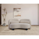 Meridian Daphne Beige Chenille Fabric Loveseat IMAGE 4