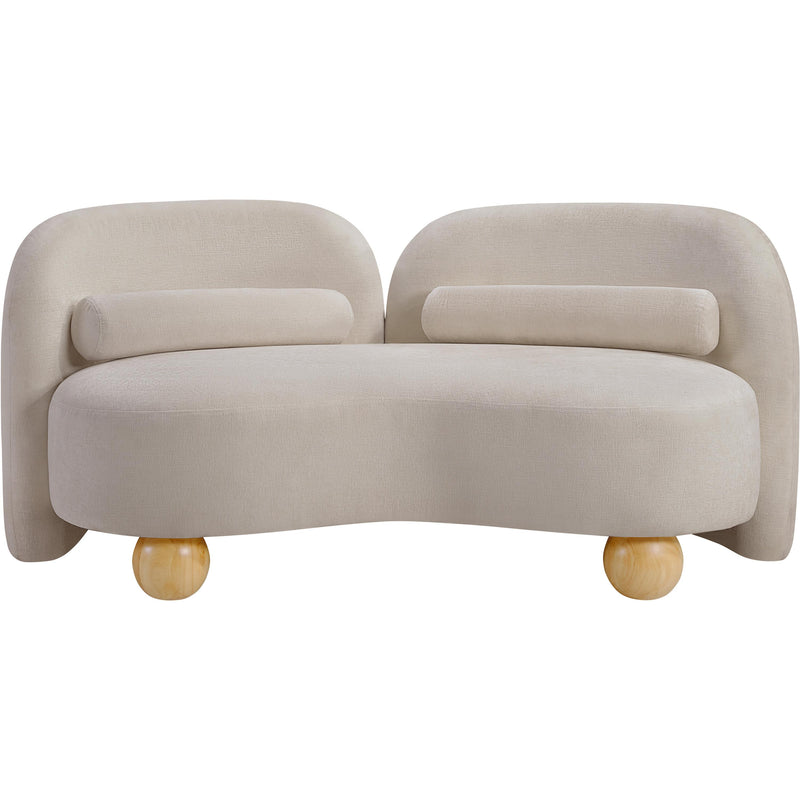 Meridian Daphne Beige Chenille Fabric Loveseat IMAGE 5