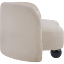 Meridian Daphne Beige Chenille Fabric Loveseat IMAGE 6