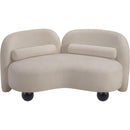 Meridian Daphne Beige Chenille Fabric Loveseat IMAGE 9