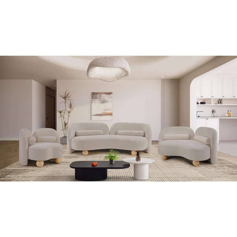 Meridian Daphne Beige Chenille Fabric Sofa IMAGE 15