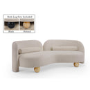Meridian Daphne Beige Chenille Fabric Sofa IMAGE 1
