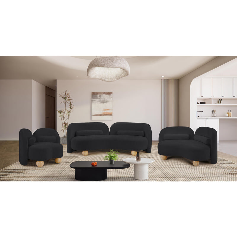 Meridian Daphne Black Chenille Fabric Chair IMAGE 15