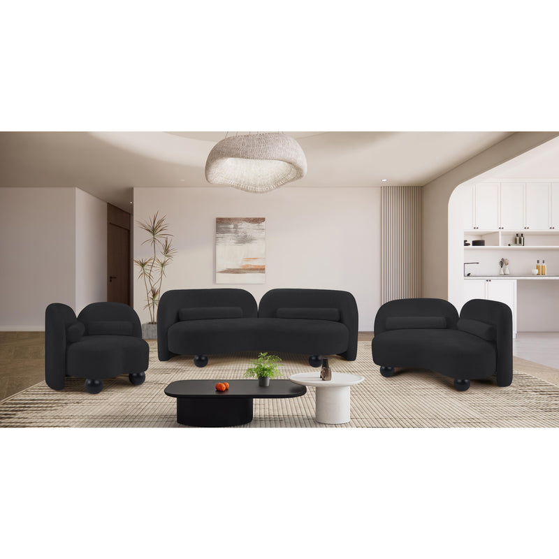 Meridian Daphne Black Chenille Fabric Chair IMAGE 16
