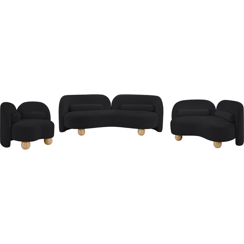 Meridian Daphne Black Chenille Fabric Chair IMAGE 17