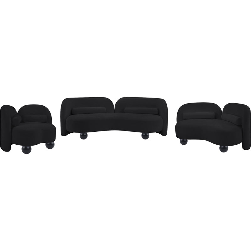 Meridian Daphne Black Chenille Fabric Chair IMAGE 18