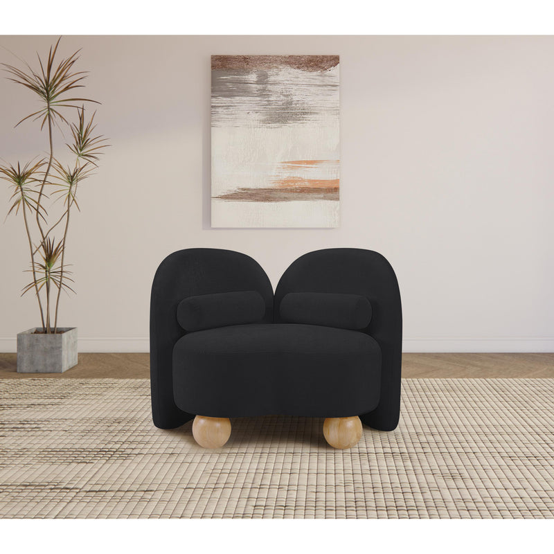 Meridian Daphne Black Chenille Fabric Chair IMAGE 3