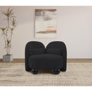 Meridian Daphne Black Chenille Fabric Chair IMAGE 4
