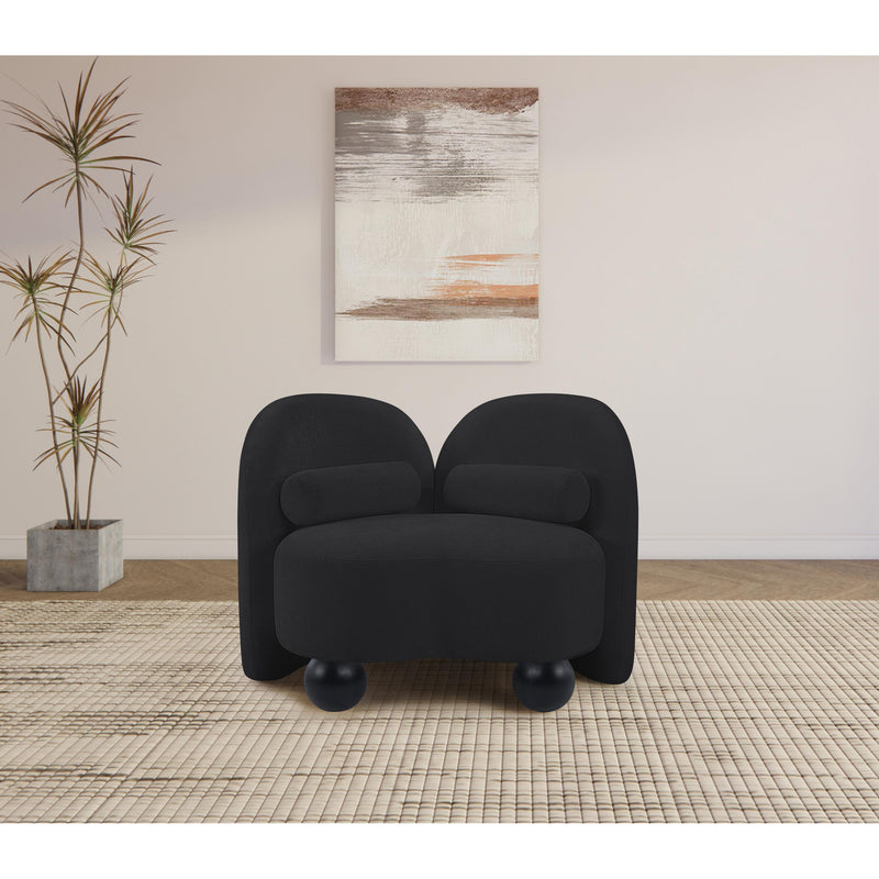 Meridian Daphne Black Chenille Fabric Chair IMAGE 4