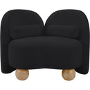 Meridian Daphne Black Chenille Fabric Chair IMAGE 5