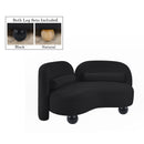 Meridian Daphne Black Chenille Fabric Loveseat IMAGE 2