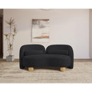 Meridian Daphne Black Chenille Fabric Loveseat IMAGE 3