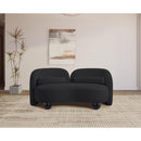 Meridian Daphne Black Chenille Fabric Loveseat IMAGE 4