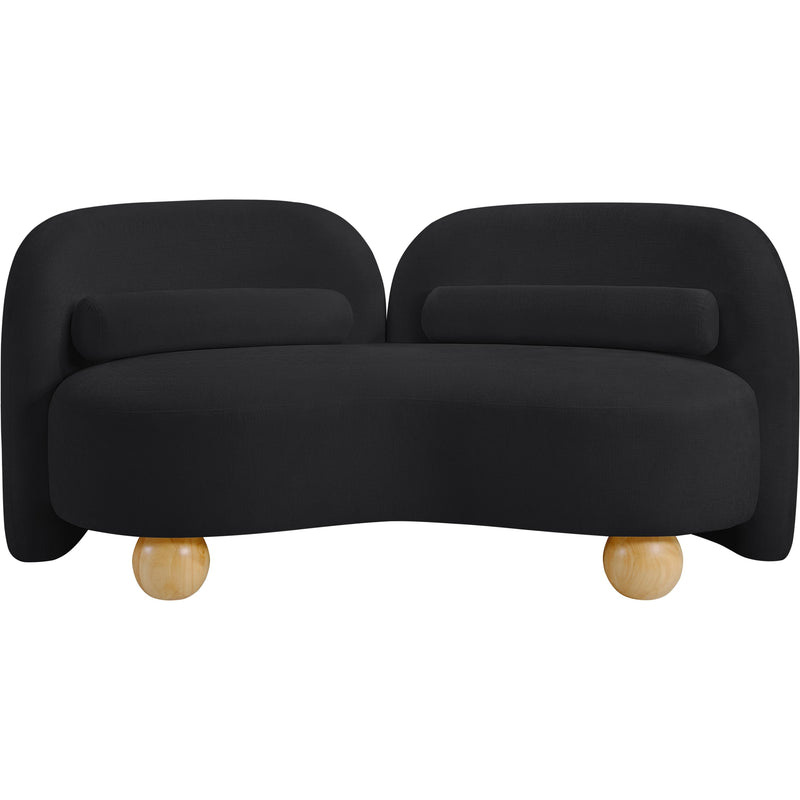 Meridian Daphne Black Chenille Fabric Loveseat IMAGE 5