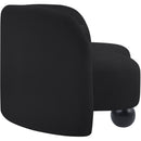 Meridian Daphne Black Chenille Fabric Loveseat IMAGE 6