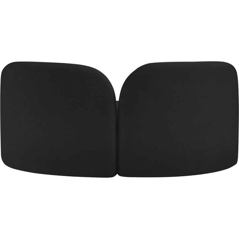 Meridian Daphne Black Chenille Fabric Loveseat IMAGE 7