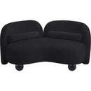 Meridian Daphne Black Chenille Fabric Loveseat IMAGE 9
