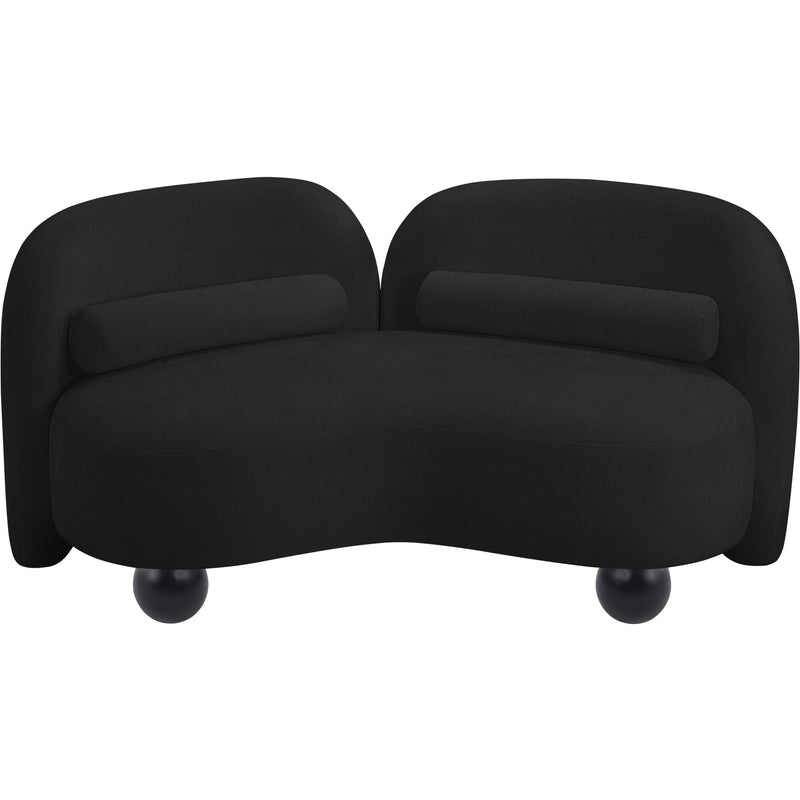 Meridian Daphne Black Chenille Fabric Loveseat IMAGE 9
