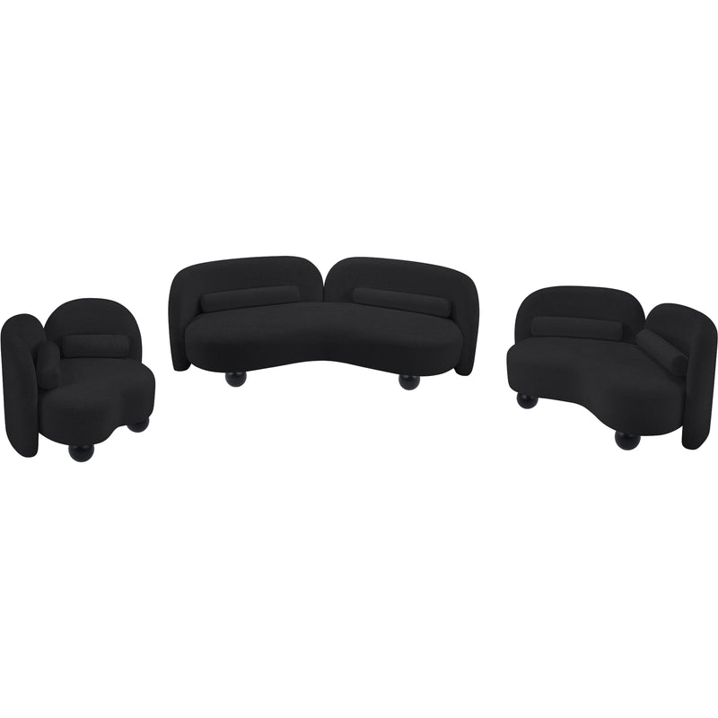 Meridian Daphne Black Chenille Fabric Sofa IMAGE 13