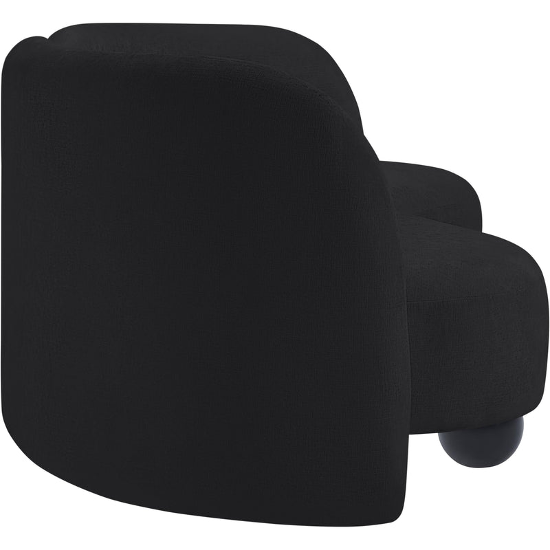 Meridian Daphne Black Chenille Fabric Sofa IMAGE 6