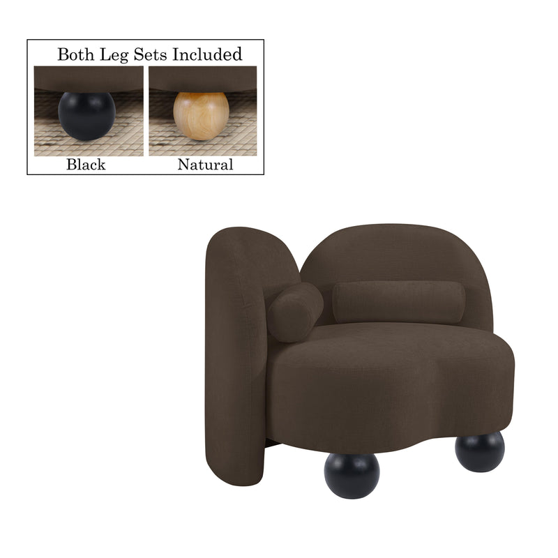 Meridian Daphne Brown Chenille Fabric Chair IMAGE 2