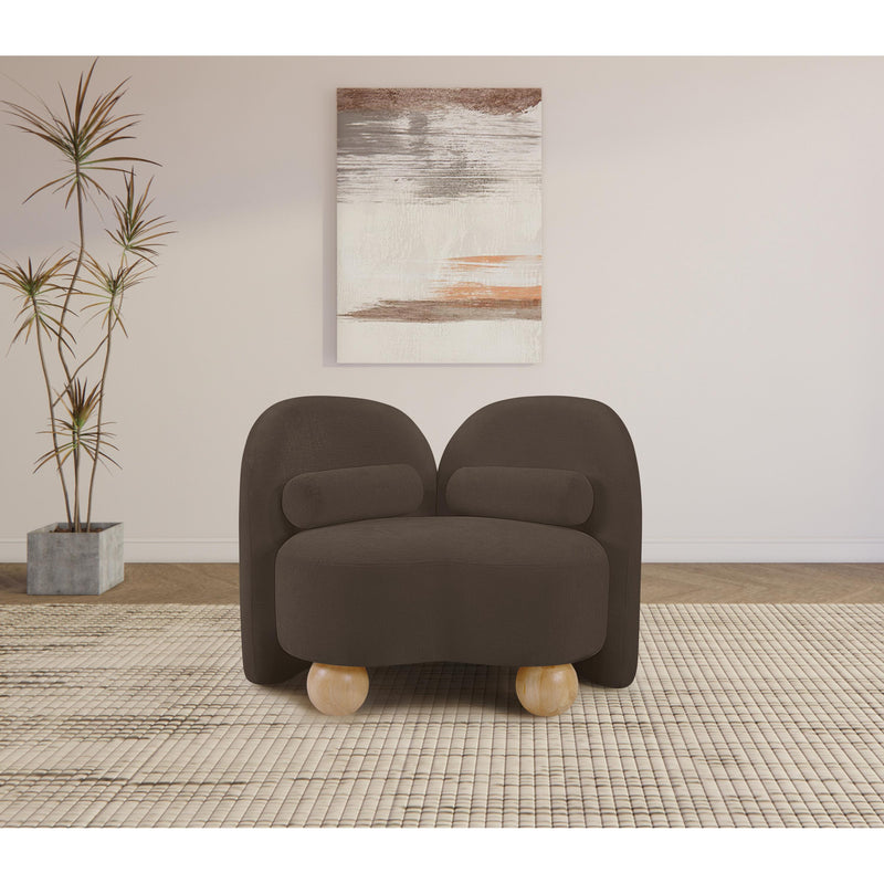 Meridian Daphne Brown Chenille Fabric Chair IMAGE 3