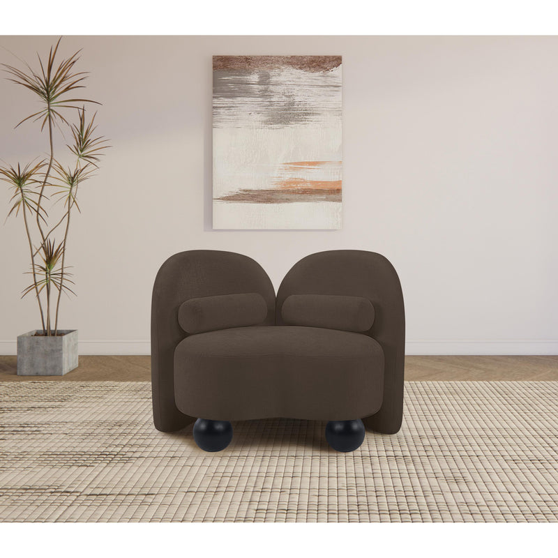 Meridian Daphne Brown Chenille Fabric Chair IMAGE 4