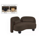 Meridian Daphne Brown Chenille Fabric Loveseat IMAGE 2