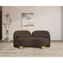 Meridian Daphne Brown Chenille Fabric Loveseat IMAGE 3