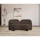 Meridian Daphne Brown Chenille Fabric Loveseat IMAGE 4