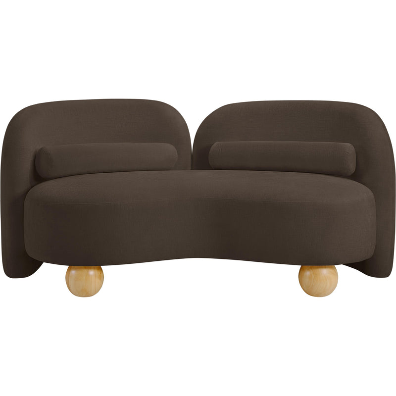Meridian Daphne Brown Chenille Fabric Loveseat IMAGE 5